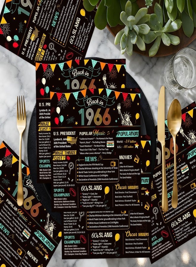 refavor Vintage 60th Birthday Napkins, 50PCS Back in 1966 Birthday Party Decorations Supplies for Men Women, Colorful Cheers to 60 Years Disposable Napkin - Image 5